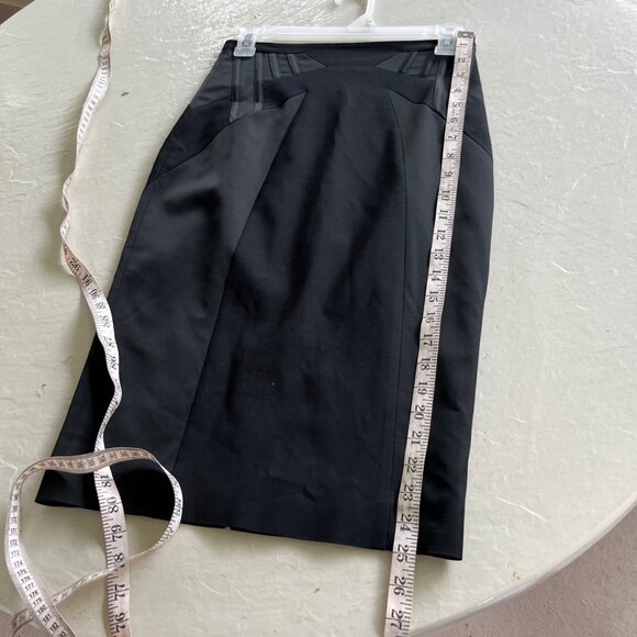 Karen Millen England Black Boned Wool Pencil Skirt SS10 Size 4 - Picture 8 of 8